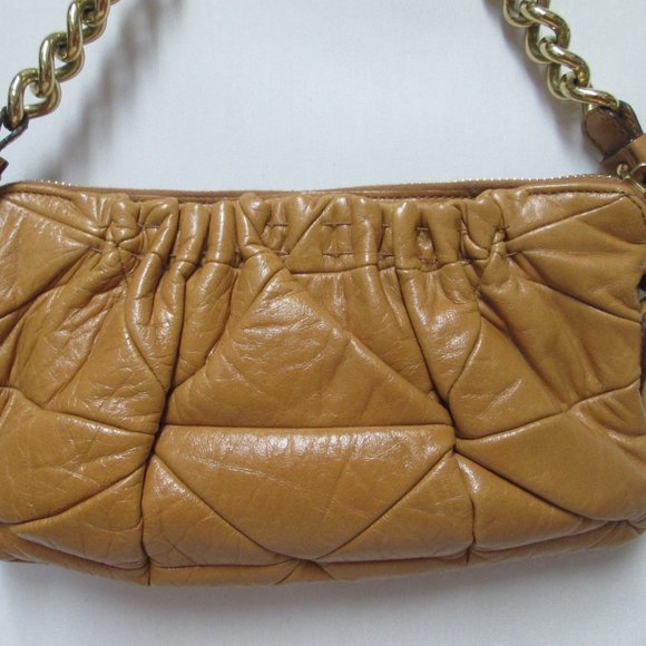Marc Jacobs Camila camel Leather quilted patchwork shoulder bag purse Italy zip - Picture 4 of 14